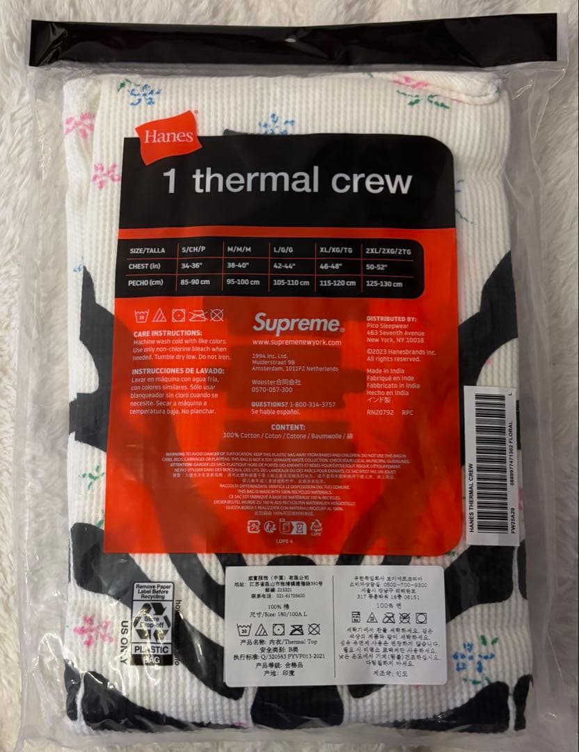 y*o様 Supreme®/Hanes® Bones Thermal Crew