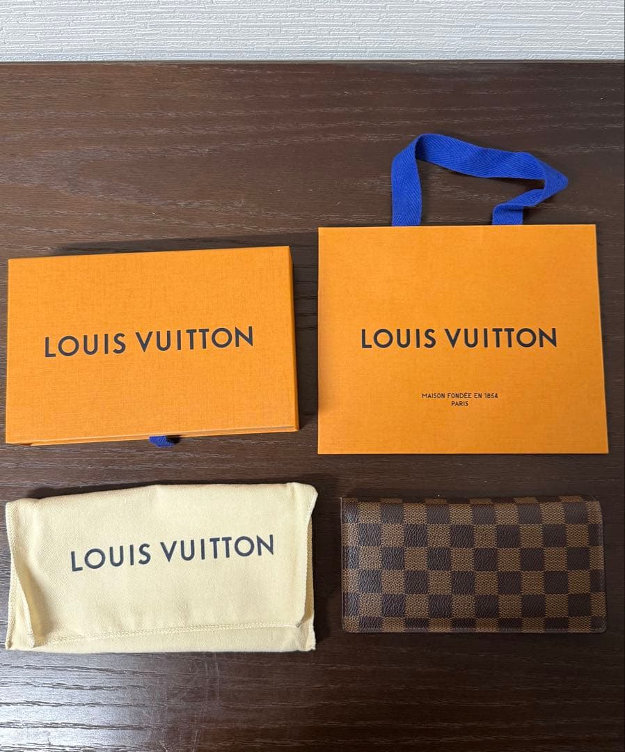 とし【箱・保存袋付】LOUIS VUITTON ダミエ 二つ折り財布