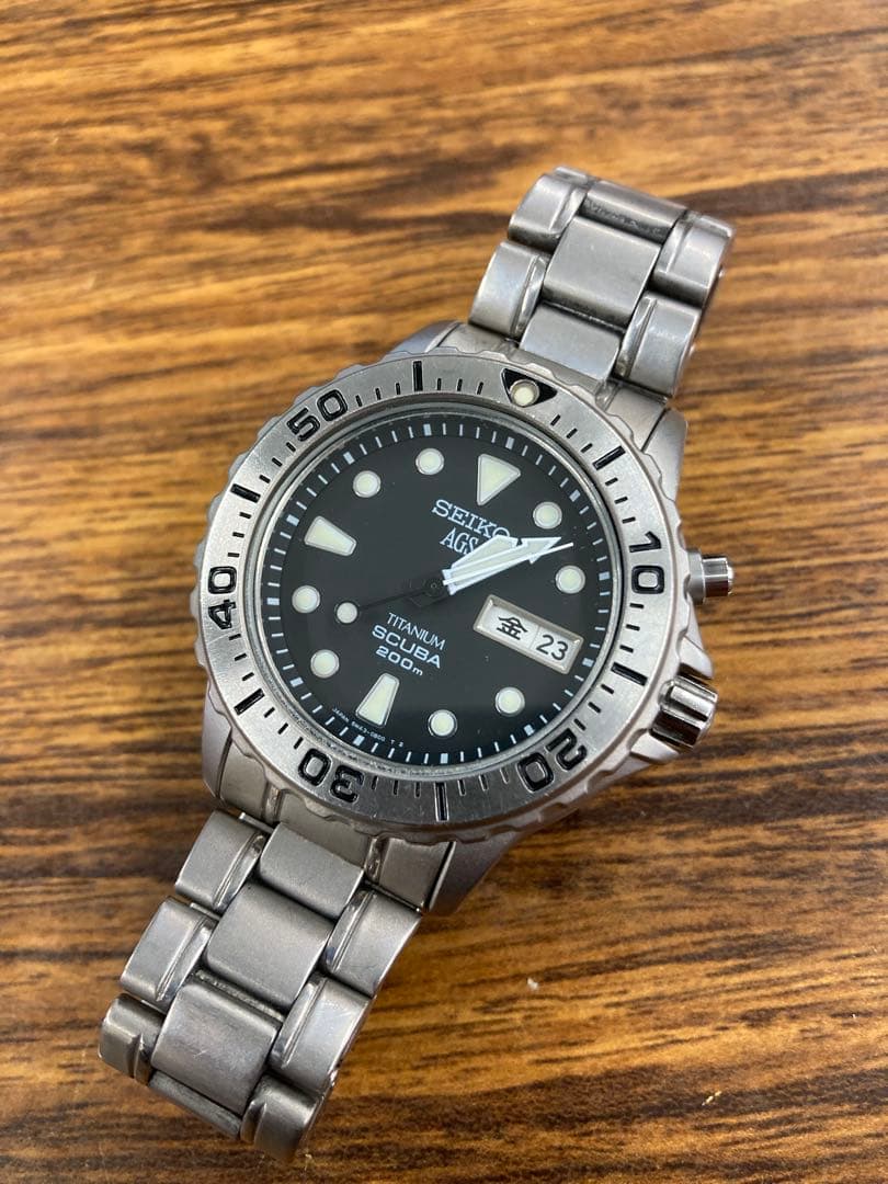 セイコー AGS ダイバーズウォッチ チタン　キャパシタ交換済み　美品