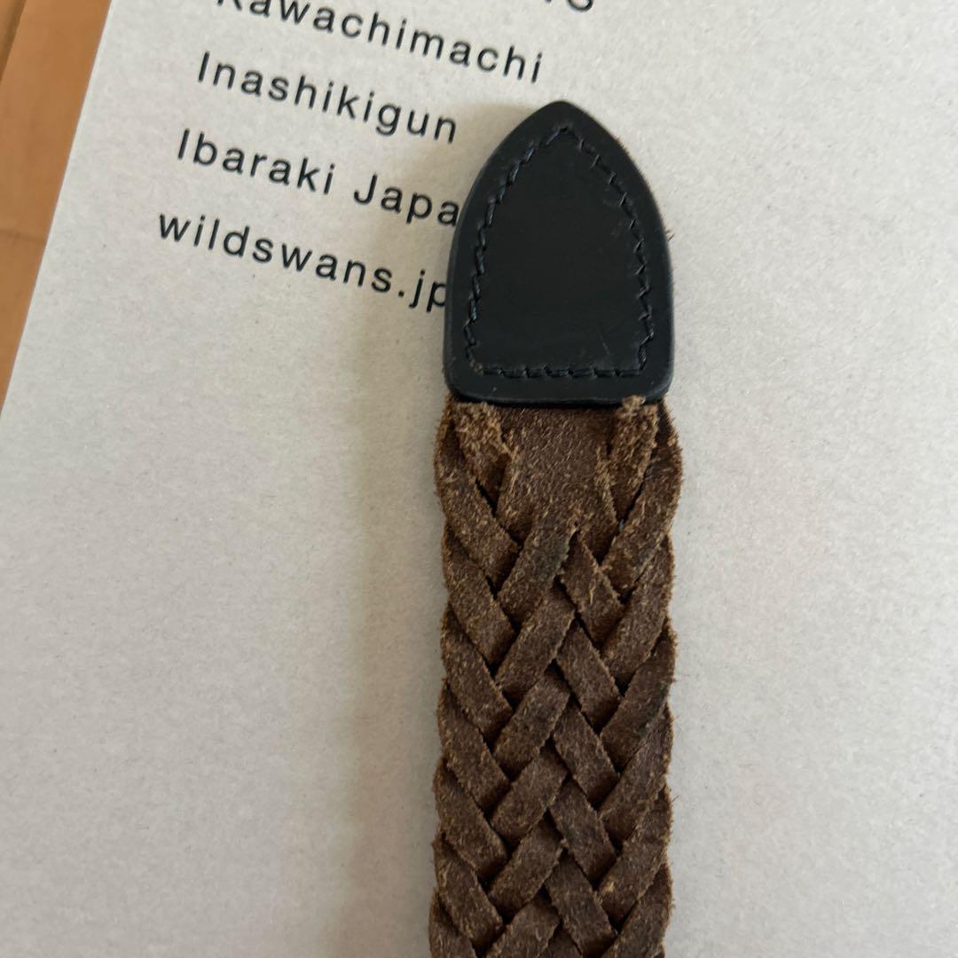 WILD SWANS レザー編み込みベルト 40
