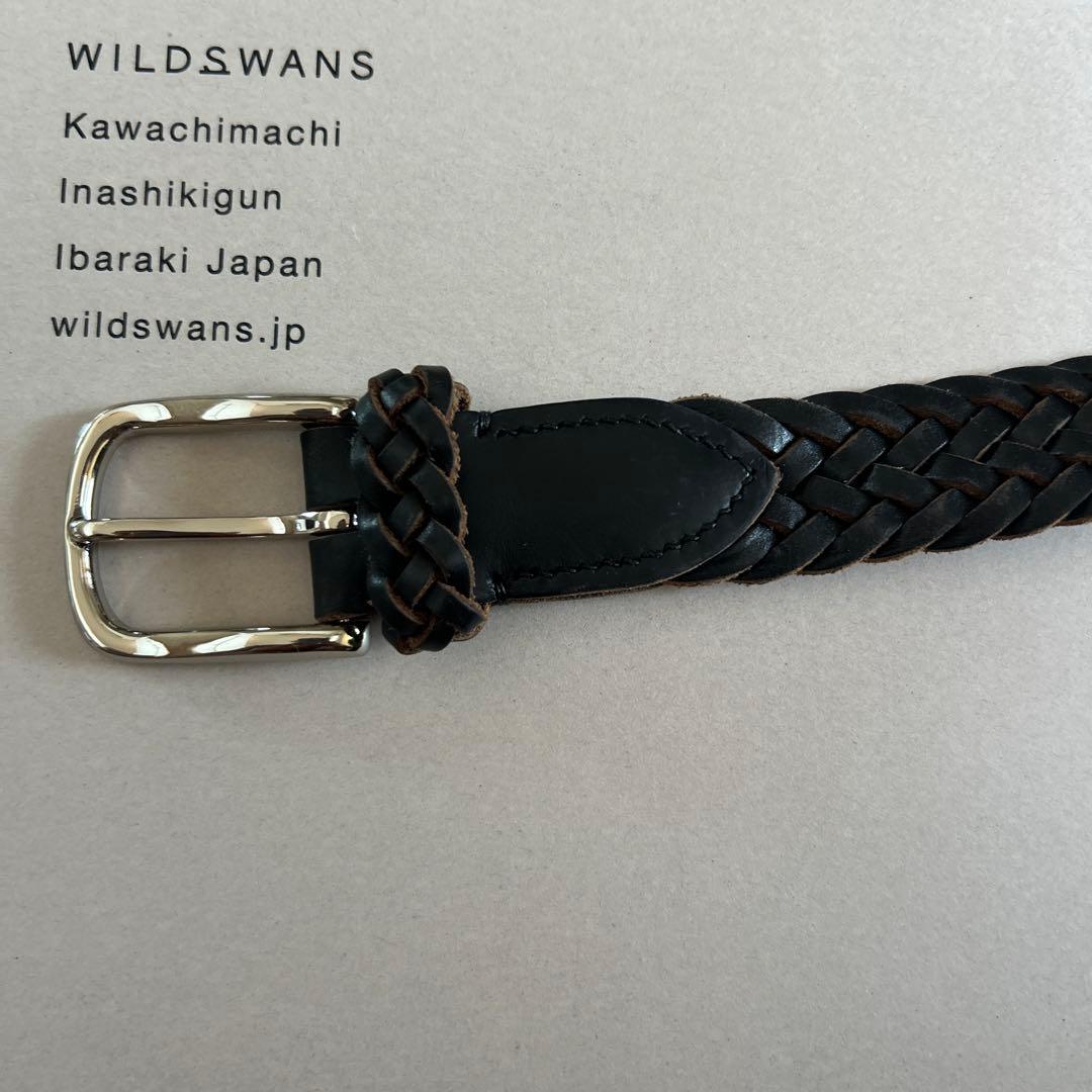 WILD SWANS レザー編み込みベルト 40
