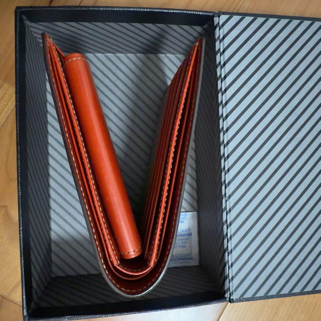超美品　ココマイスター　折り財布　メンズ　定価36500円　オレンジ、ボルドー