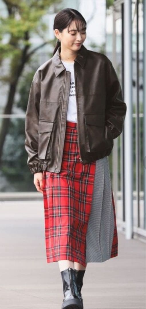 Ray BEAMS / フェイクレザーフライトジャケット サイズ1