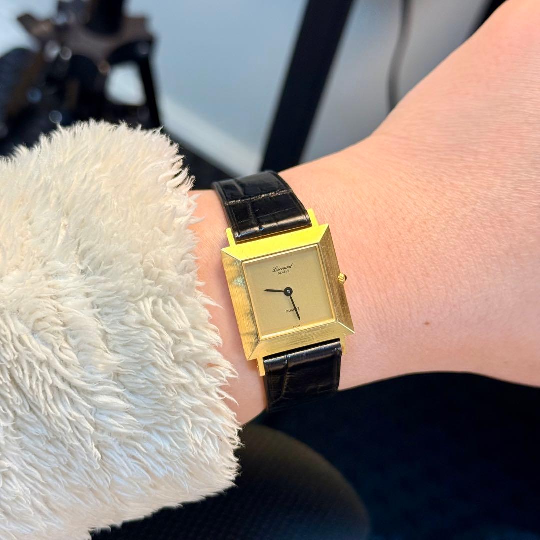 VINTAGE LEONARD GENEVE金文字盤 タンク 1980's