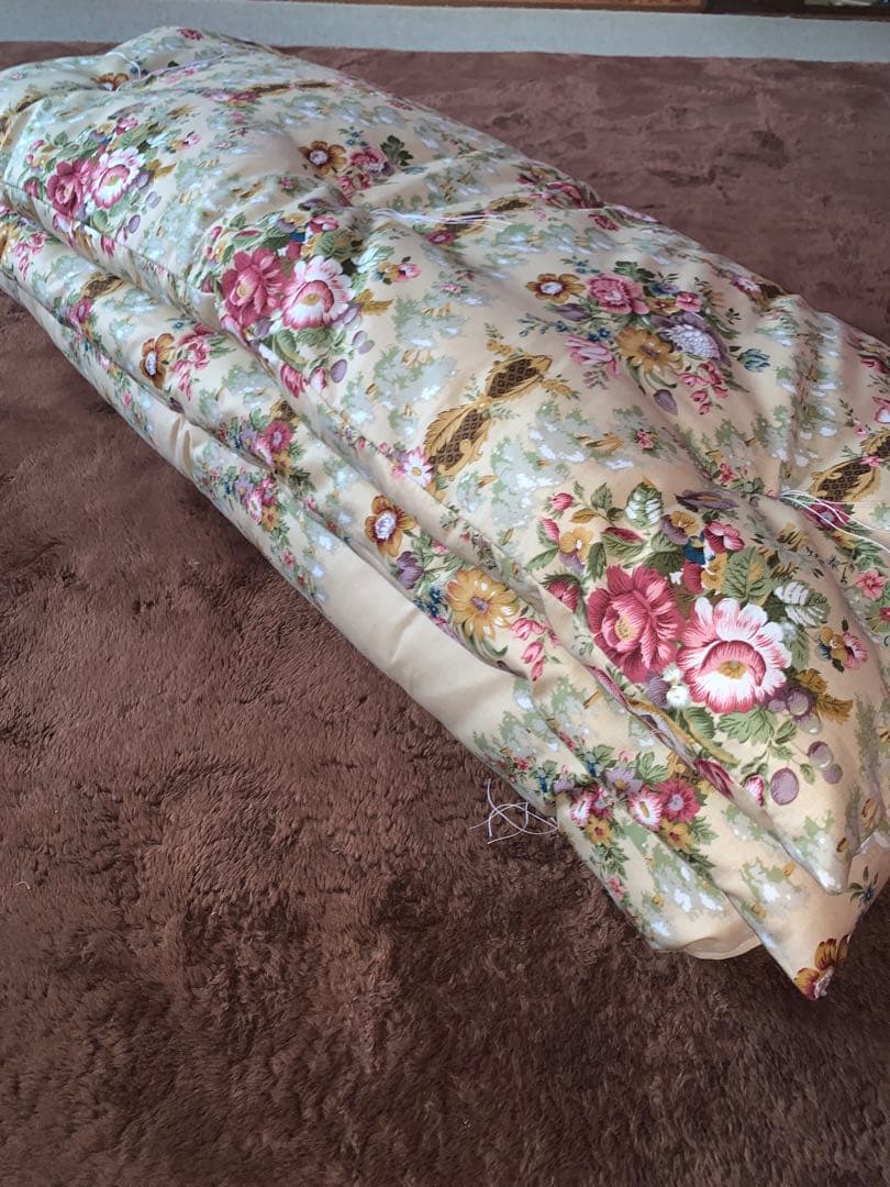 西川生地シングル両面プリント敷布団軽量！側生地中綿共綿100%お任せカバー付き！