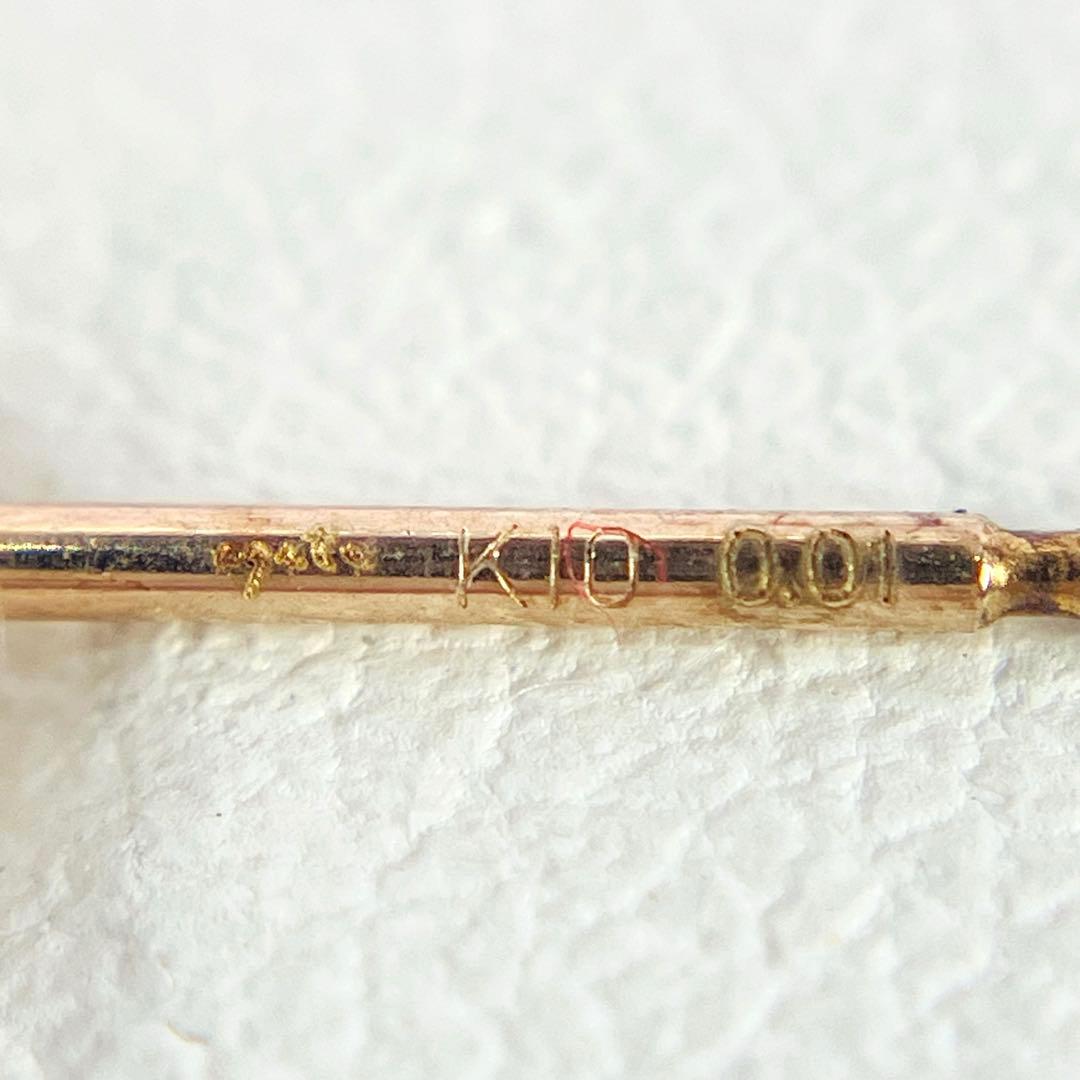 agete アガット K10YG ダイヤモンド付 ピアス D:0.02ct