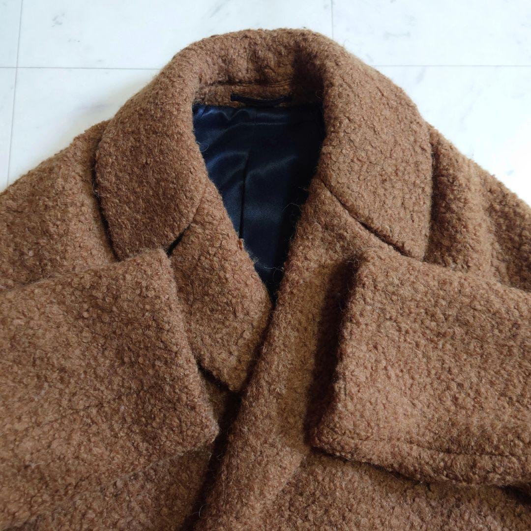 人気♪ サイ Scye ベビーアルパカ ダブルボタン オーバーコート ブラウン系