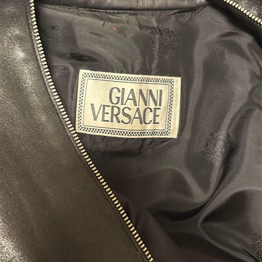 【gianni versace】 デザインジップ レザージャケット