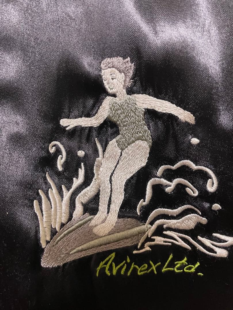 明日迄限定値下Avirex ブラック スカジャン リバーシブル ハワイ サーフ