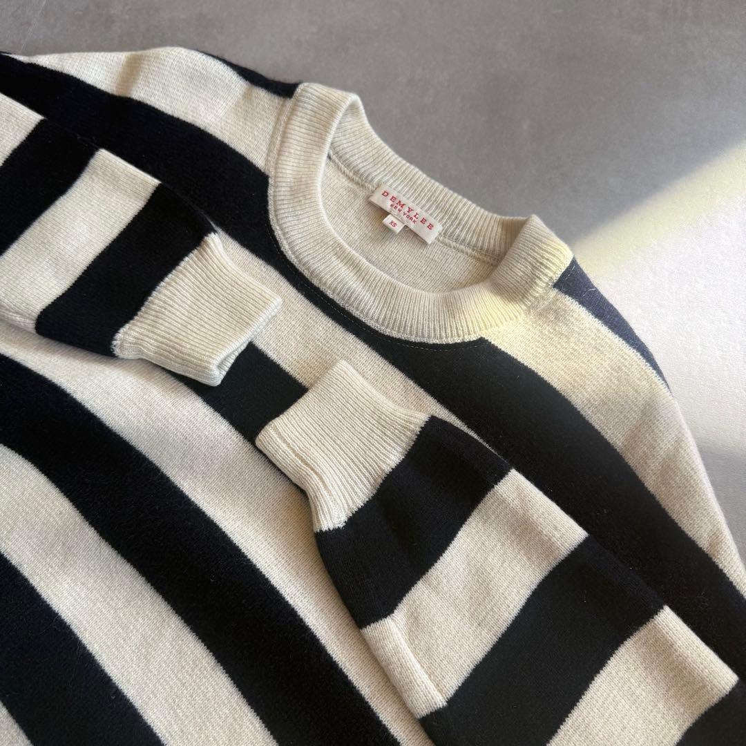 【BOOさま専用】DEMYLEE ウール 太めボーダーニット 白黒