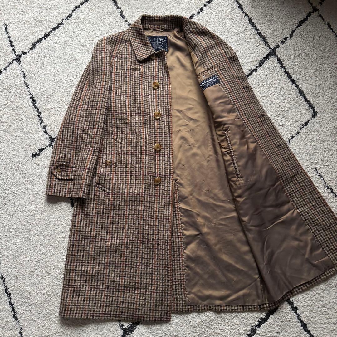 burberrys カシミヤ混　バルマカンコート　ガンクラブチェック　Mサイズ
