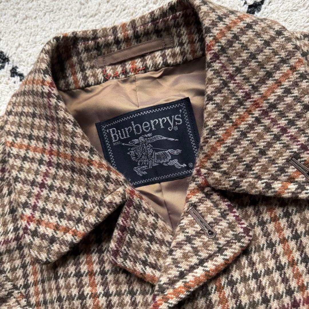 burberrys カシミヤ混　バルマカンコート　ガンクラブチェック　Mサイズ