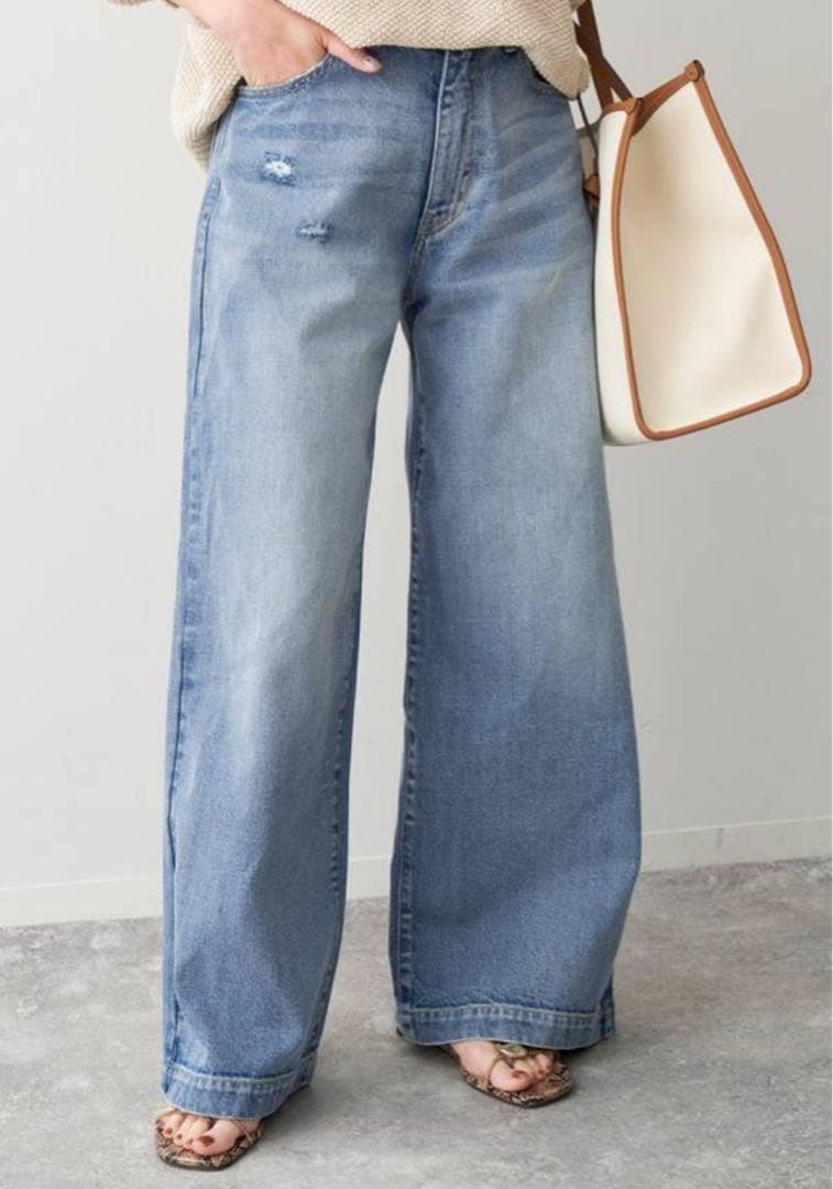 【美品】Spick and Span 5 1/2 BAGGY DENIM