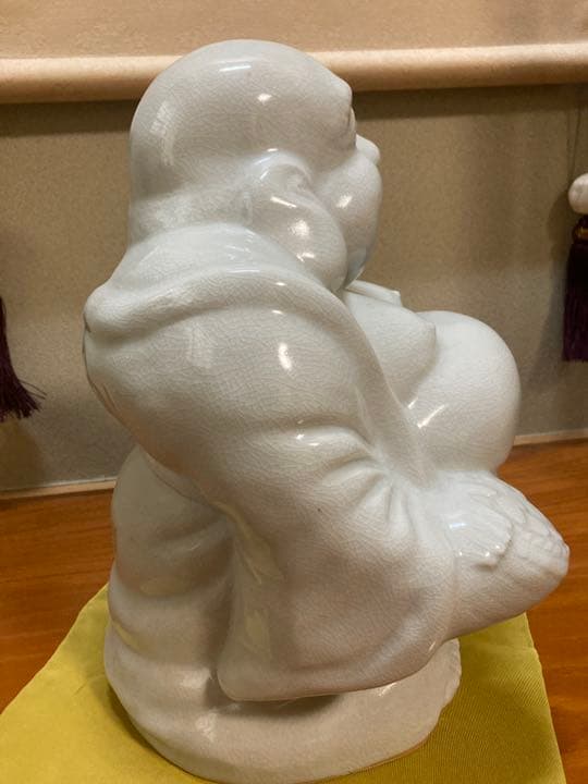 近々アカウント削除/【萩焼天鵬山窯】お顔の良い布袋様の置物/七福神/海運金運