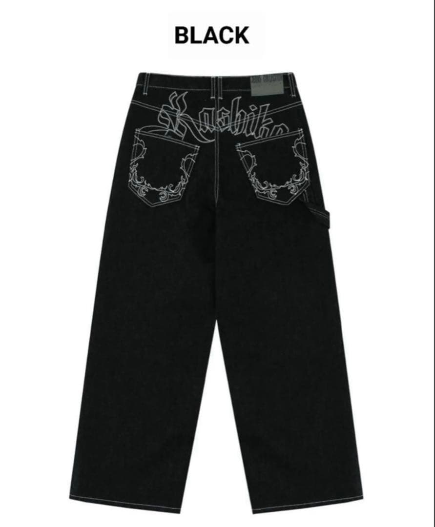 Kashiko ブラックデニムパンツ S