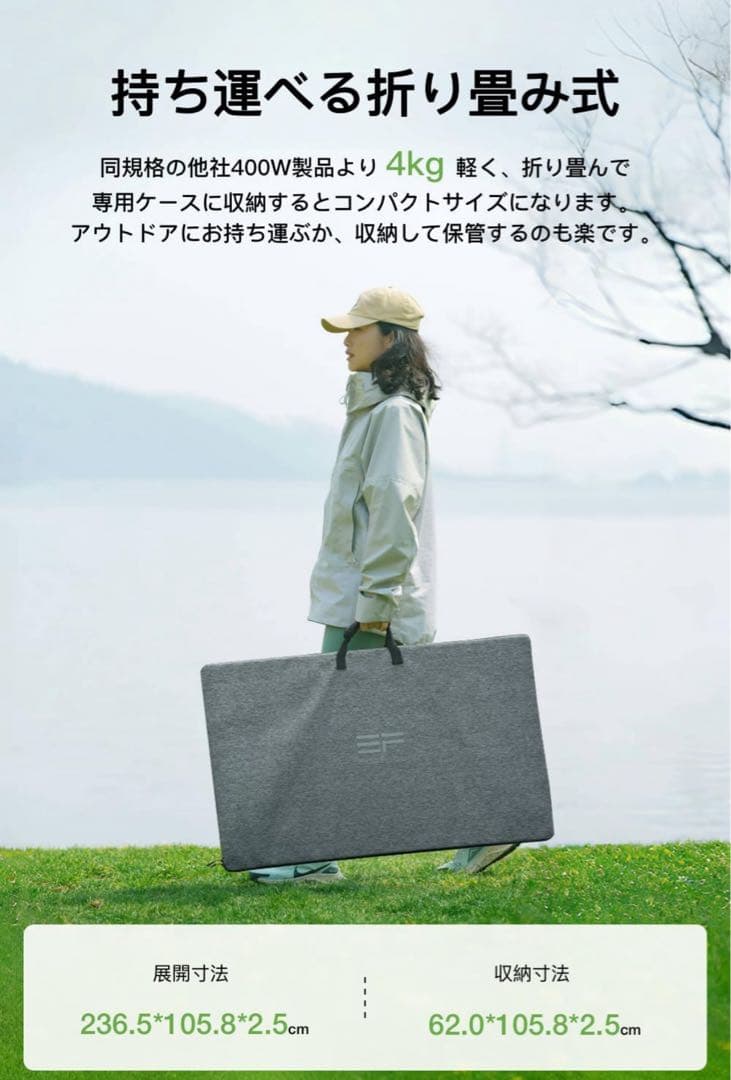 400W ソーラーパネル ポータブル電源用　エコフロー　ECO flow