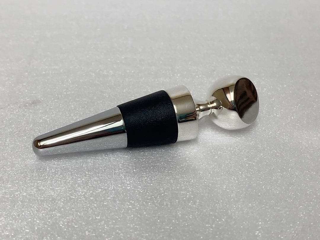 イタリア・イタルシルバー社製ボトルストッパー(密封栓) 純銀張り: ヴィンテージ