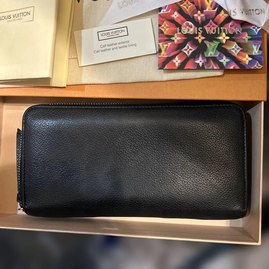 O*H様 LOUIS VUITTON ブラック レザー 長財布　ラウンドファスナ