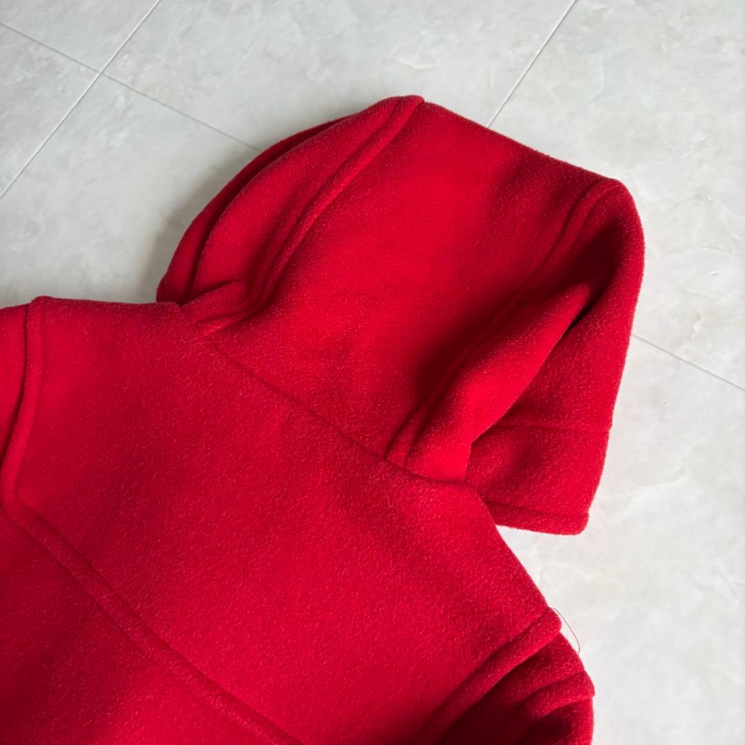 英国製 ロンドントラディショナル ダッフルコート 赤34 チェック裏地 フード付