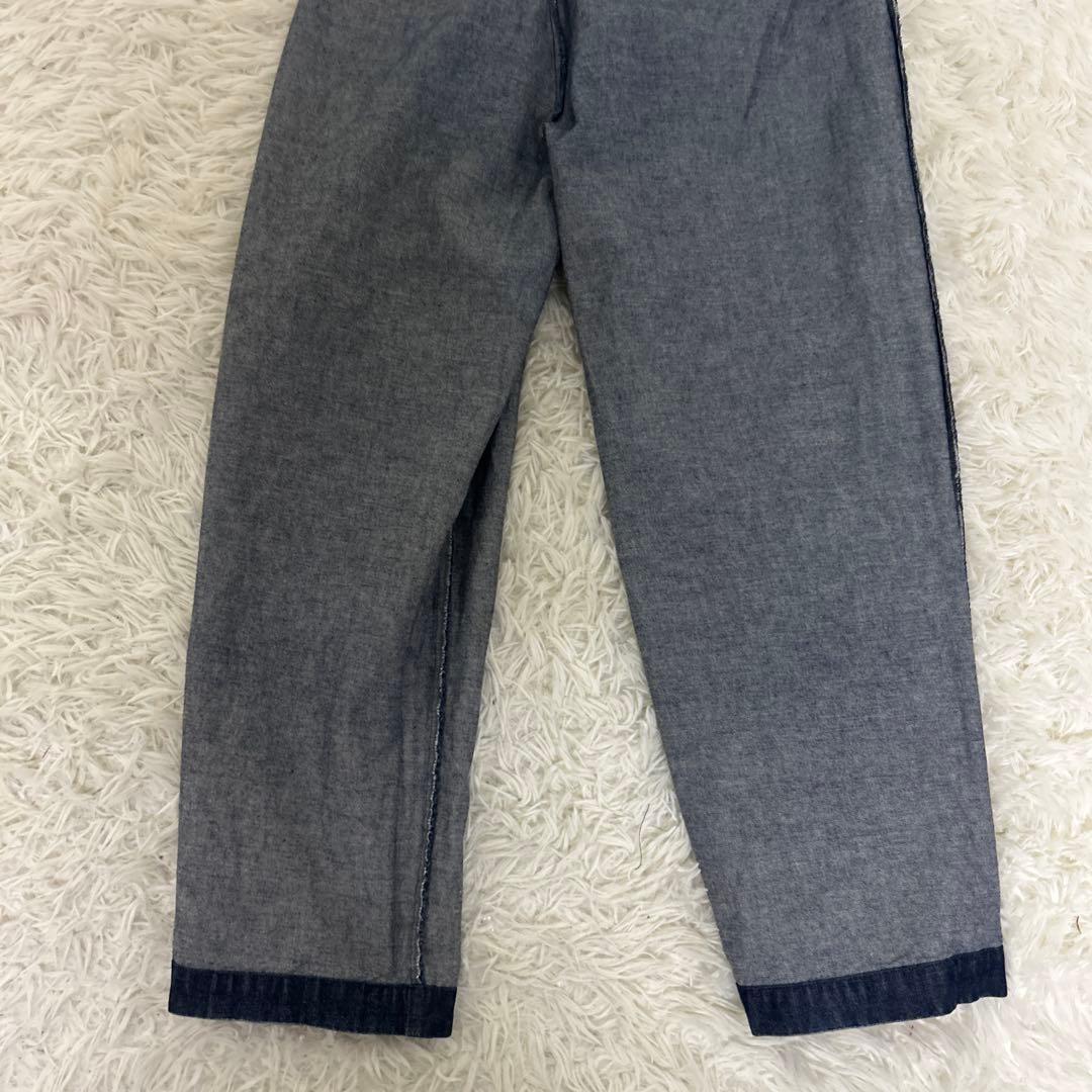 【未使用級】かぐれ　コットンデニムイージーパンツ　インディゴ　ゆったり