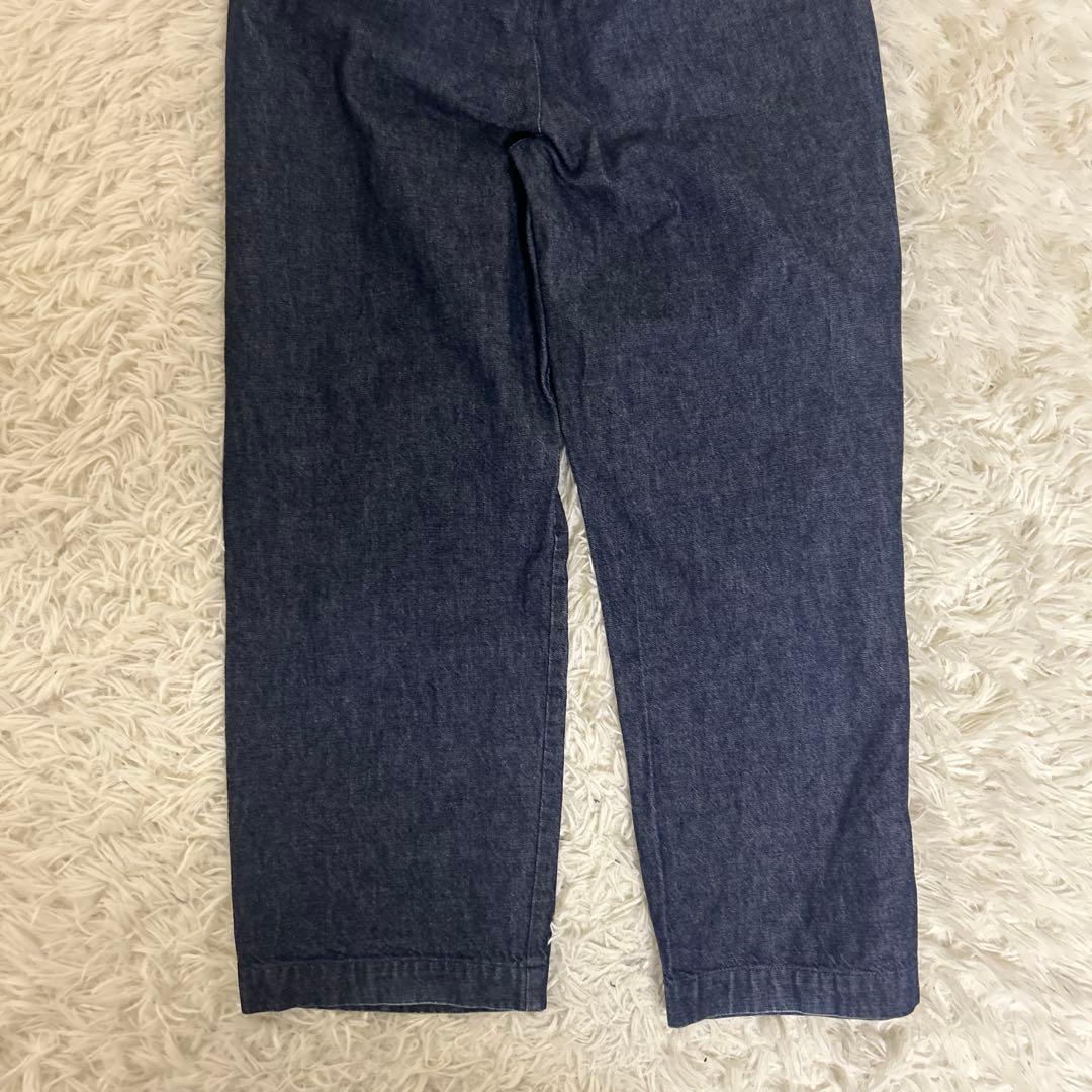 【未使用級】かぐれ　コットンデニムイージーパンツ　インディゴ　ゆったり