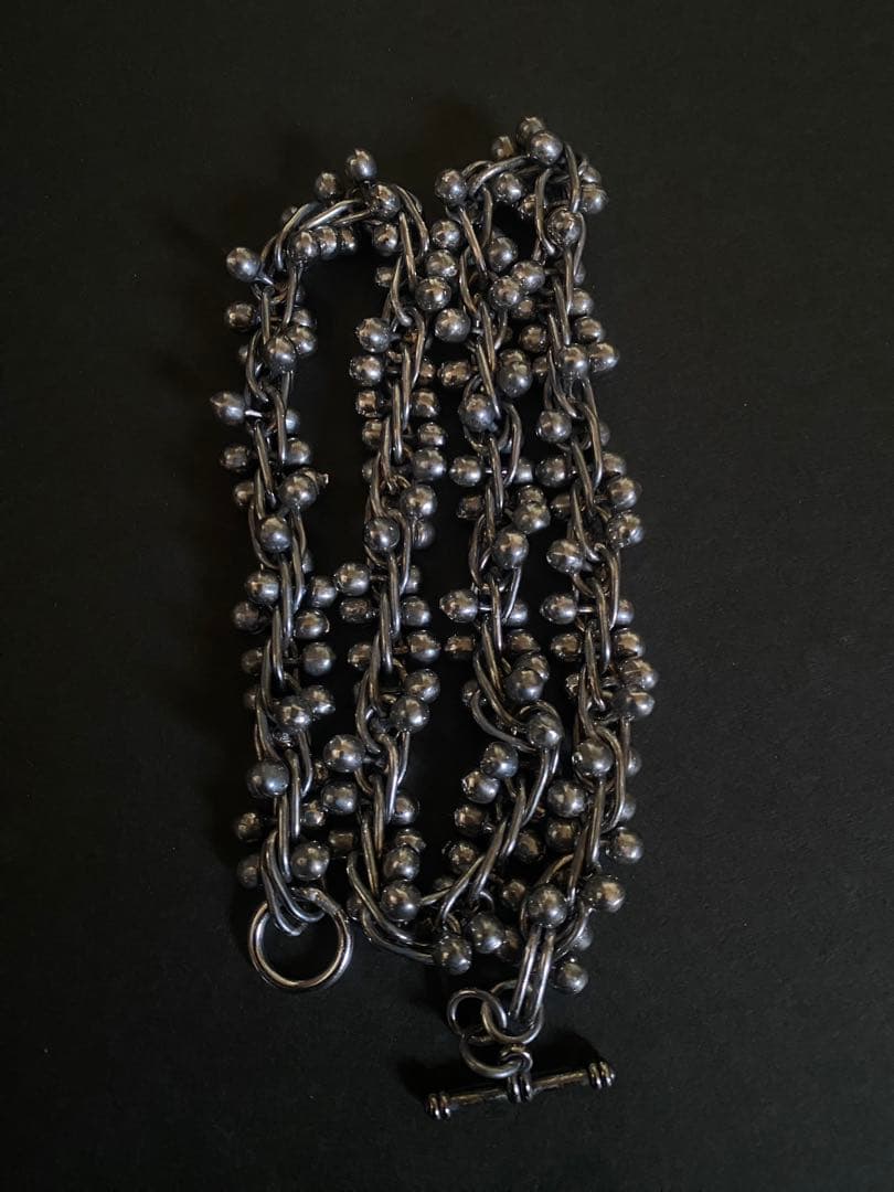 Vintage　チェーンリンク DNA シルバー パール ネックレス