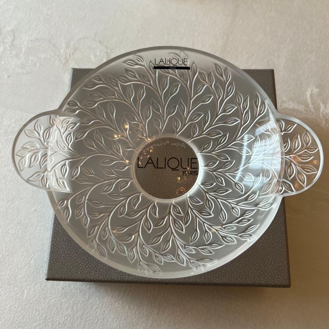 【ラリック】 フランス　Lalique クリスタル ボウル　小物入　小皿　箱付