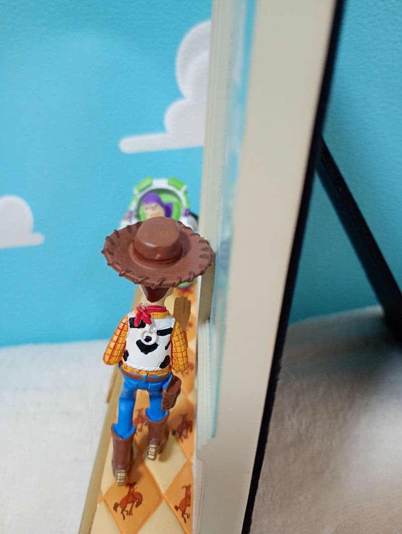 トイストーリー　フォトフレームフィギュア　ウッディ　バズ　ストーリーコレクション