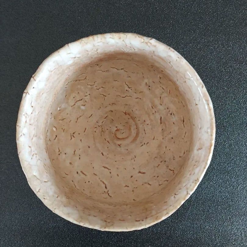 萩焼　抹茶茶碗　茶道具　宇田川聖谷造 　淡いベージュ