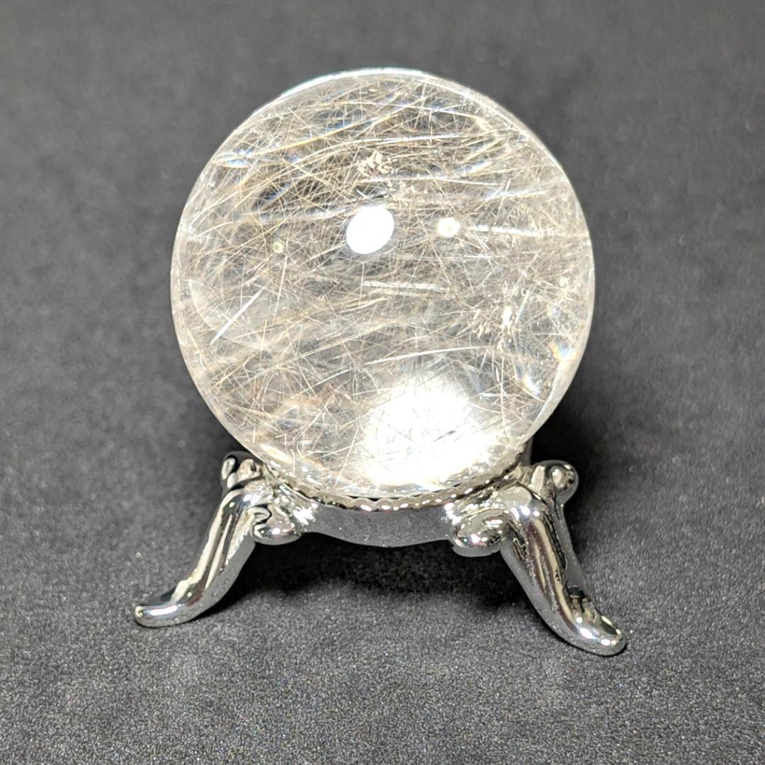 一点物 ルチルクォーツスフィア 33ミリ 台座付 お守り ギフト お年玉 お正月