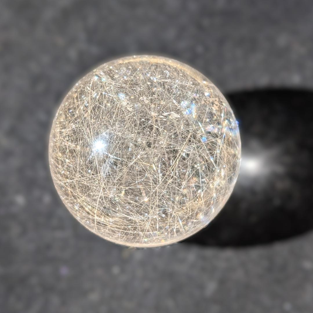 一点物 ルチルクォーツスフィア 33ミリ 台座付 お守り ギフト お年玉 お正月