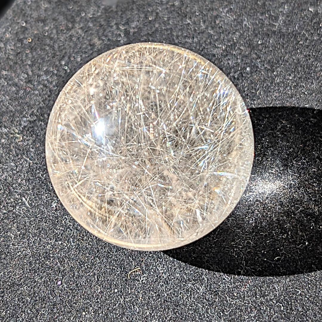 一点物 ルチルクォーツスフィア 33ミリ 台座付 お守り ギフト お年玉 お正月