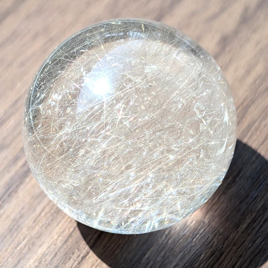 一点物 ルチルクォーツスフィア 33ミリ 台座付 お守り ギフト お年玉 お正月