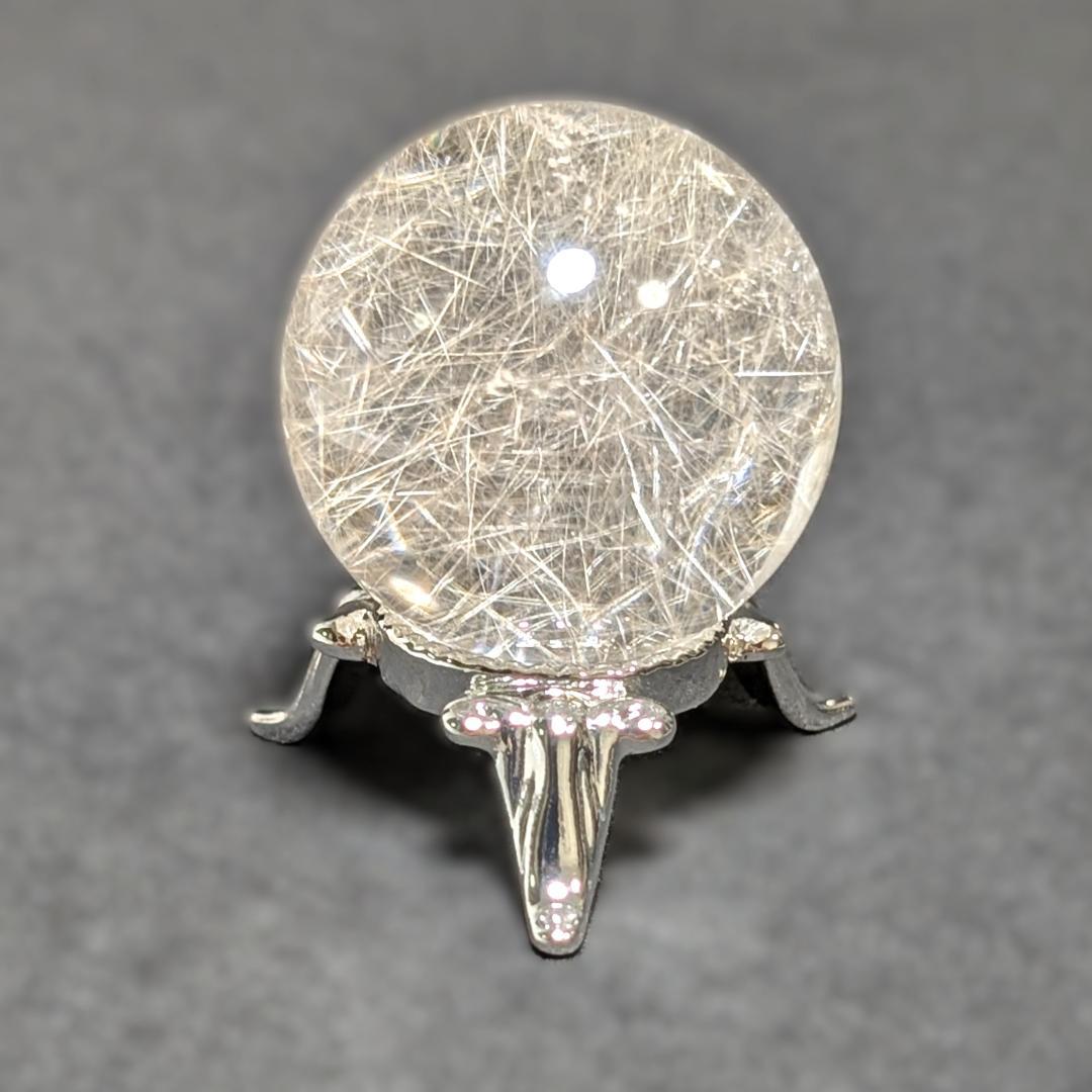 一点物 ルチルクォーツスフィア 33ミリ 台座付 お守り ギフト お年玉 お正月