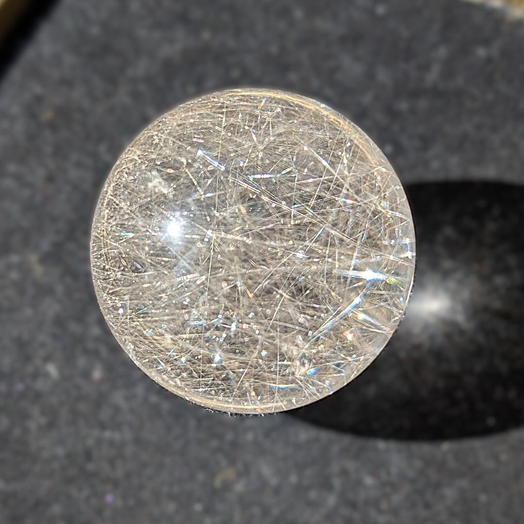 一点物 ルチルクォーツスフィア 33ミリ 台座付 お守り ギフト お年玉 お正月