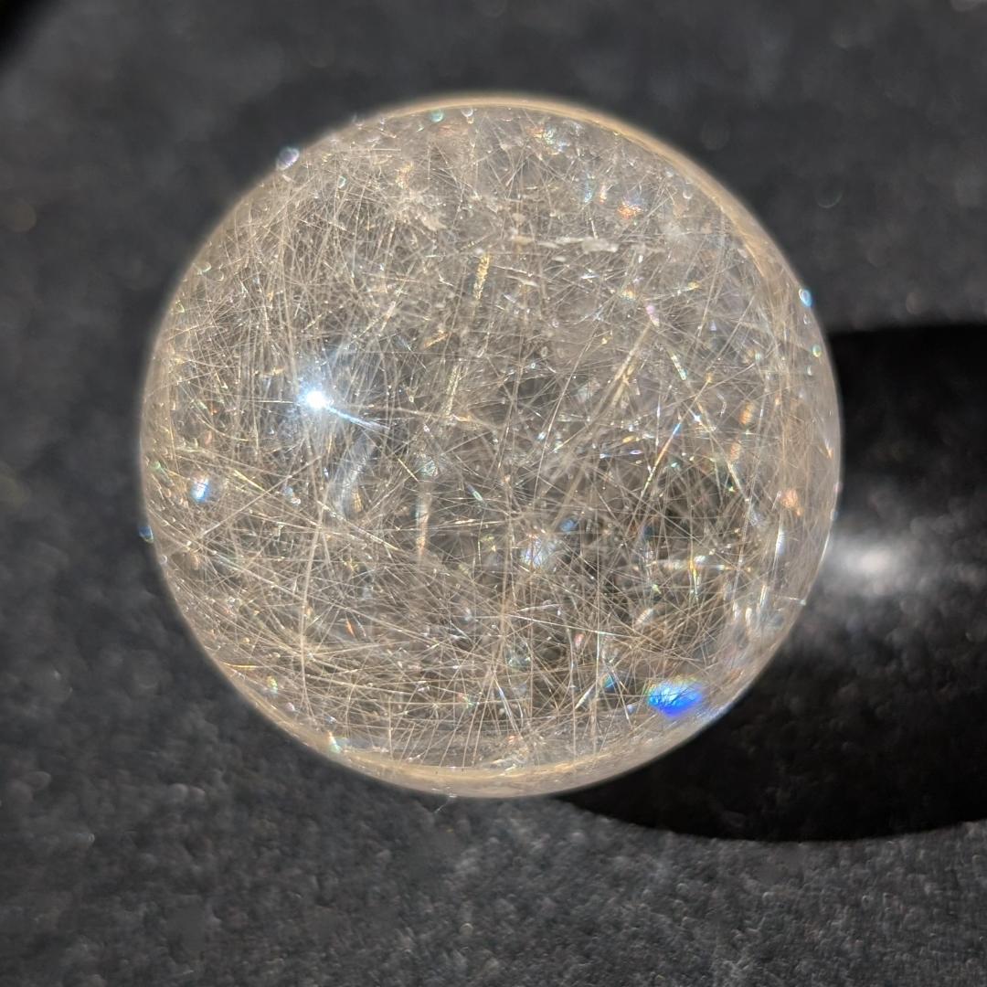 一点物 ルチルクォーツスフィア 33ミリ 台座付 お守り ギフト お年玉 お正月
