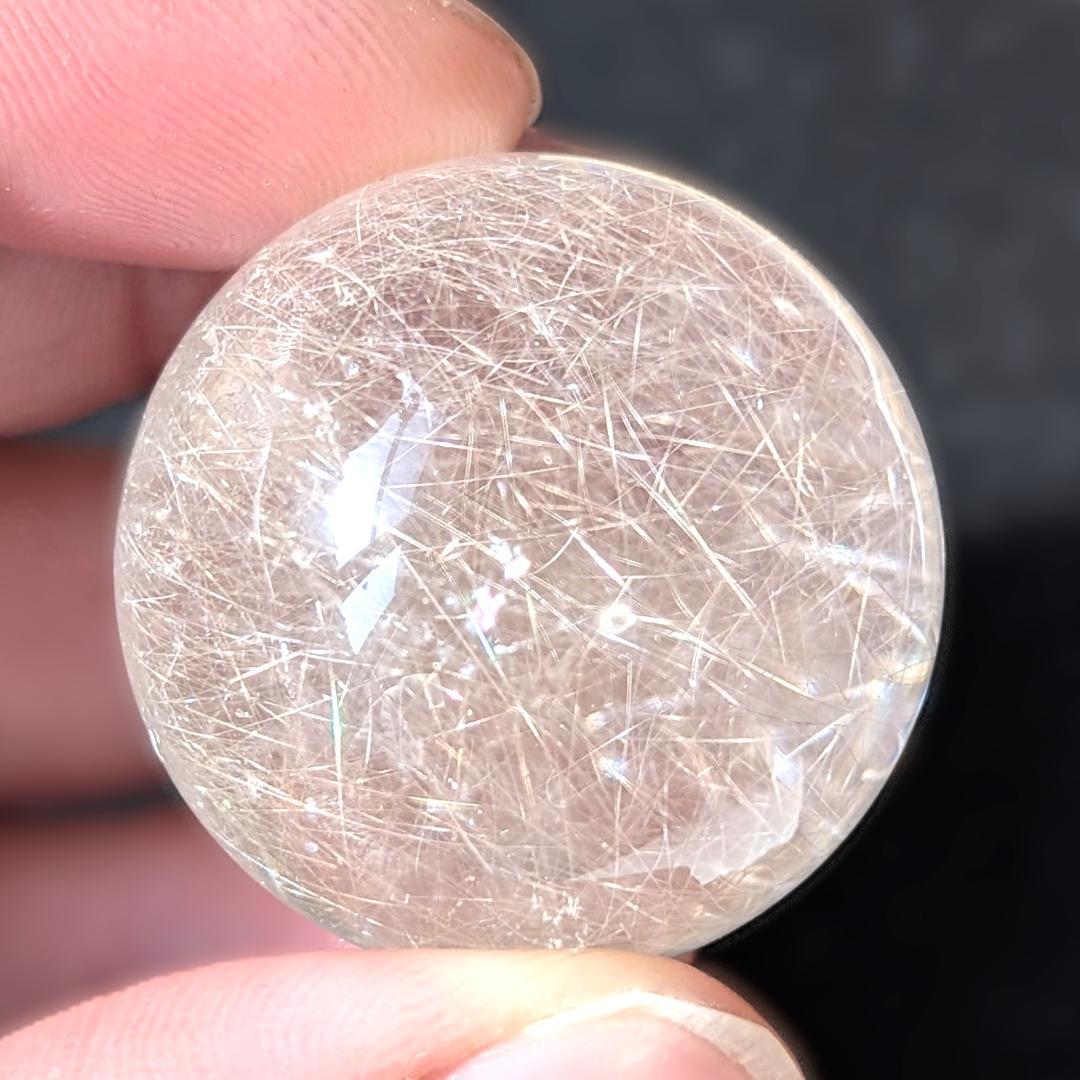 一点物 ルチルクォーツスフィア 33ミリ 台座付 お守り ギフト お年玉 お正月