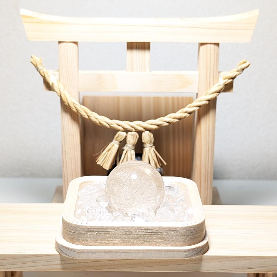 一点物 ルチルクォーツスフィア 33ミリ 台座付 お守り ギフト お年玉 お正月