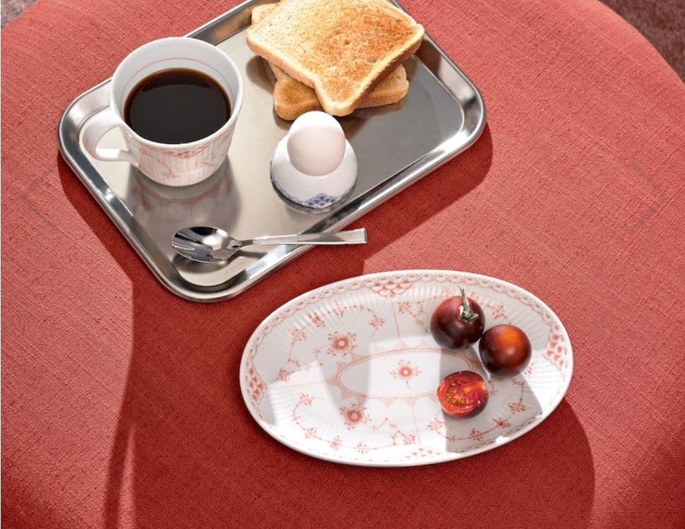 ロイヤルコペンハーゲン　フルーテッド ハーフレース　オーバルディッシュ　未使用