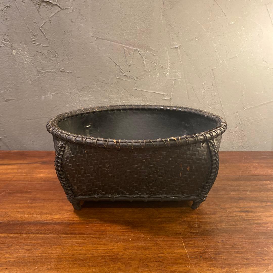 炭斗 炭取 茶道具 竹籠 古道具 骨董品 ざる 竹細工 コレクション