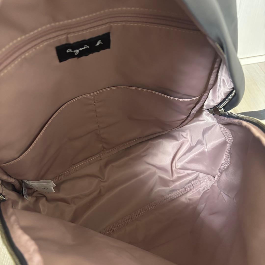 新品未使用⭐︎アニエスベー リュック ナイロン レザー グレー　パックパック