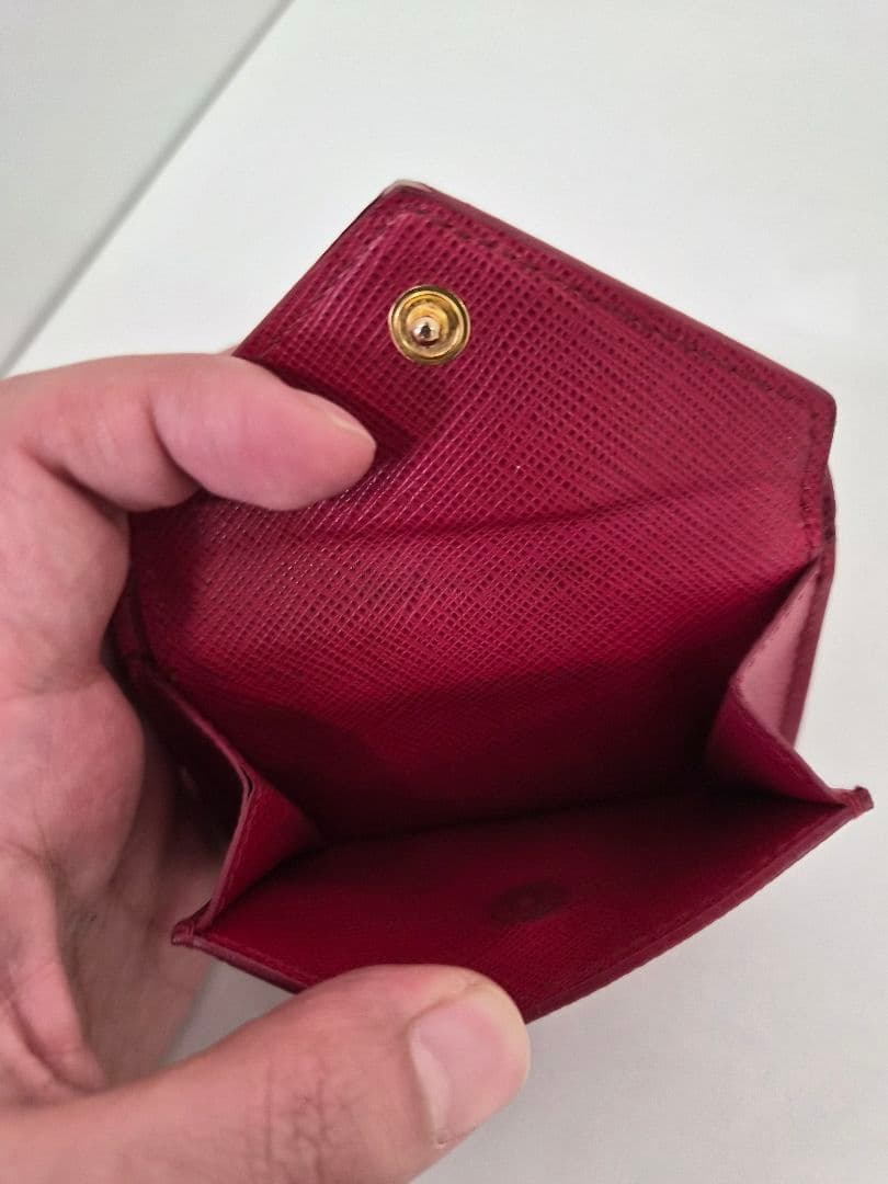 PRADA サフィアーノレザー 三つ折り財布 レッド