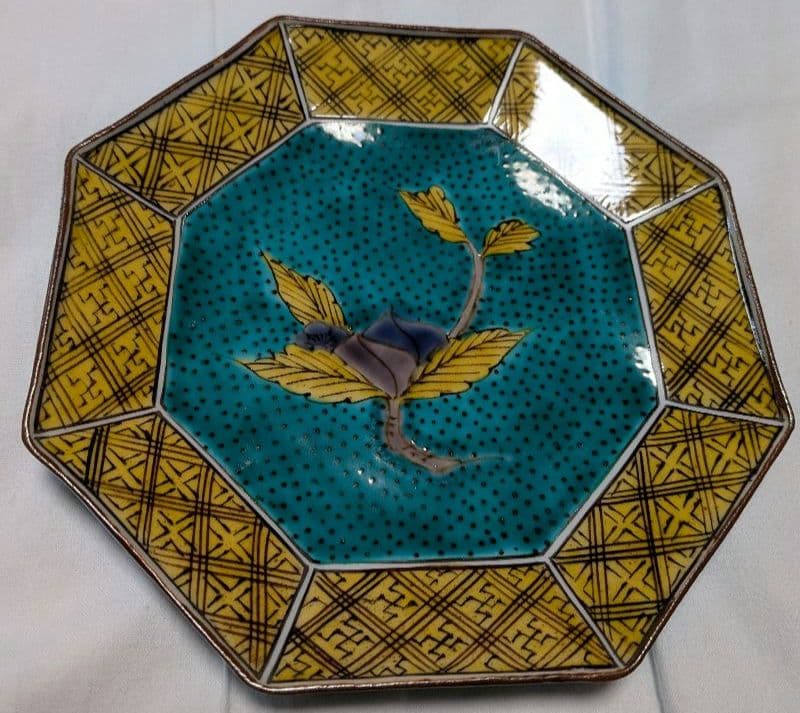 九谷焼　八角形花柄皿 5枚セット