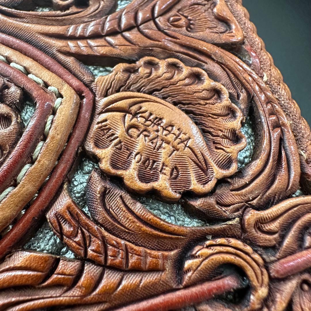 FUNNY 窪田クラフト ターコイズ カービングウォレット