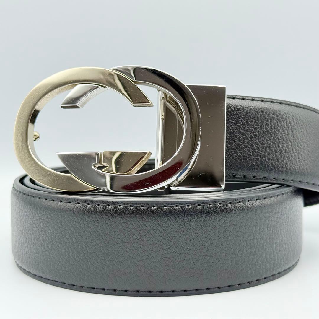 ✨美品✨グッチ ベルト GGバックル 新品ベルト 男女兼用 ゴールドシルバー金具