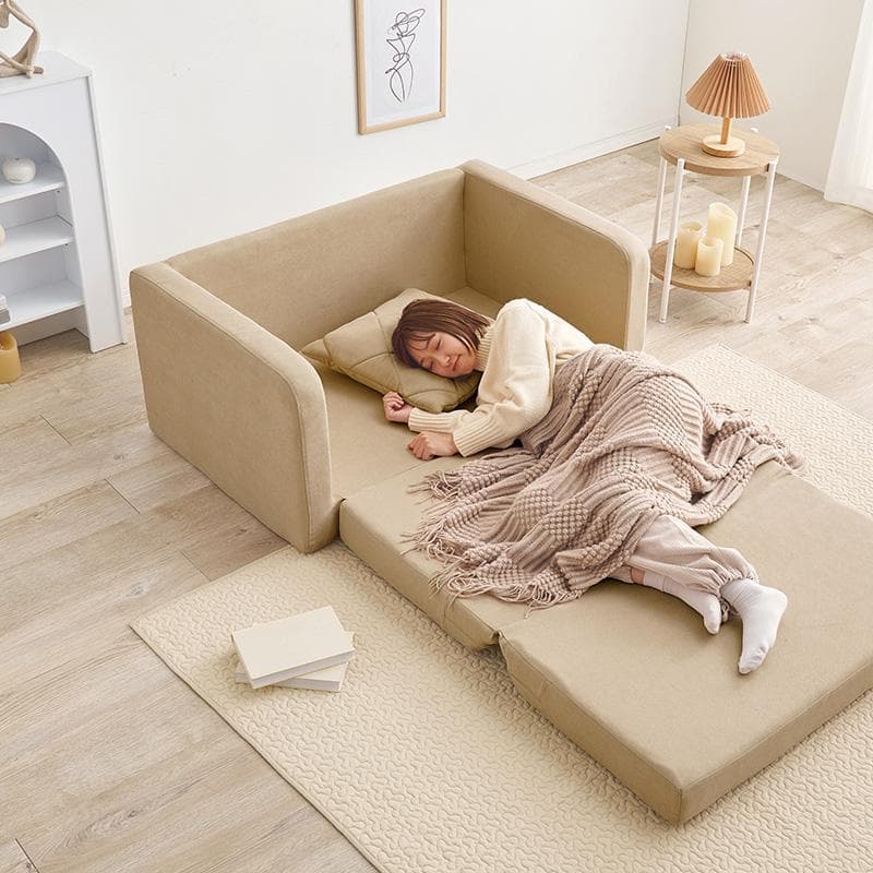 コンパクトソファベッド アイボリー[8390]