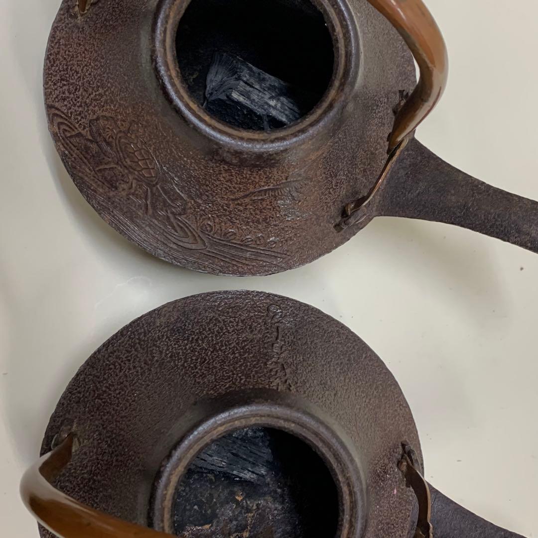 銚子 一対 鶴亀