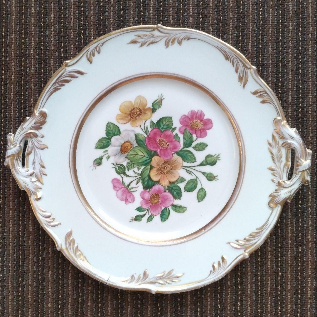 1861年製？　KPM　ベルリン王立磁器製陶所　金彩　ハンドペイント　耳付き平皿