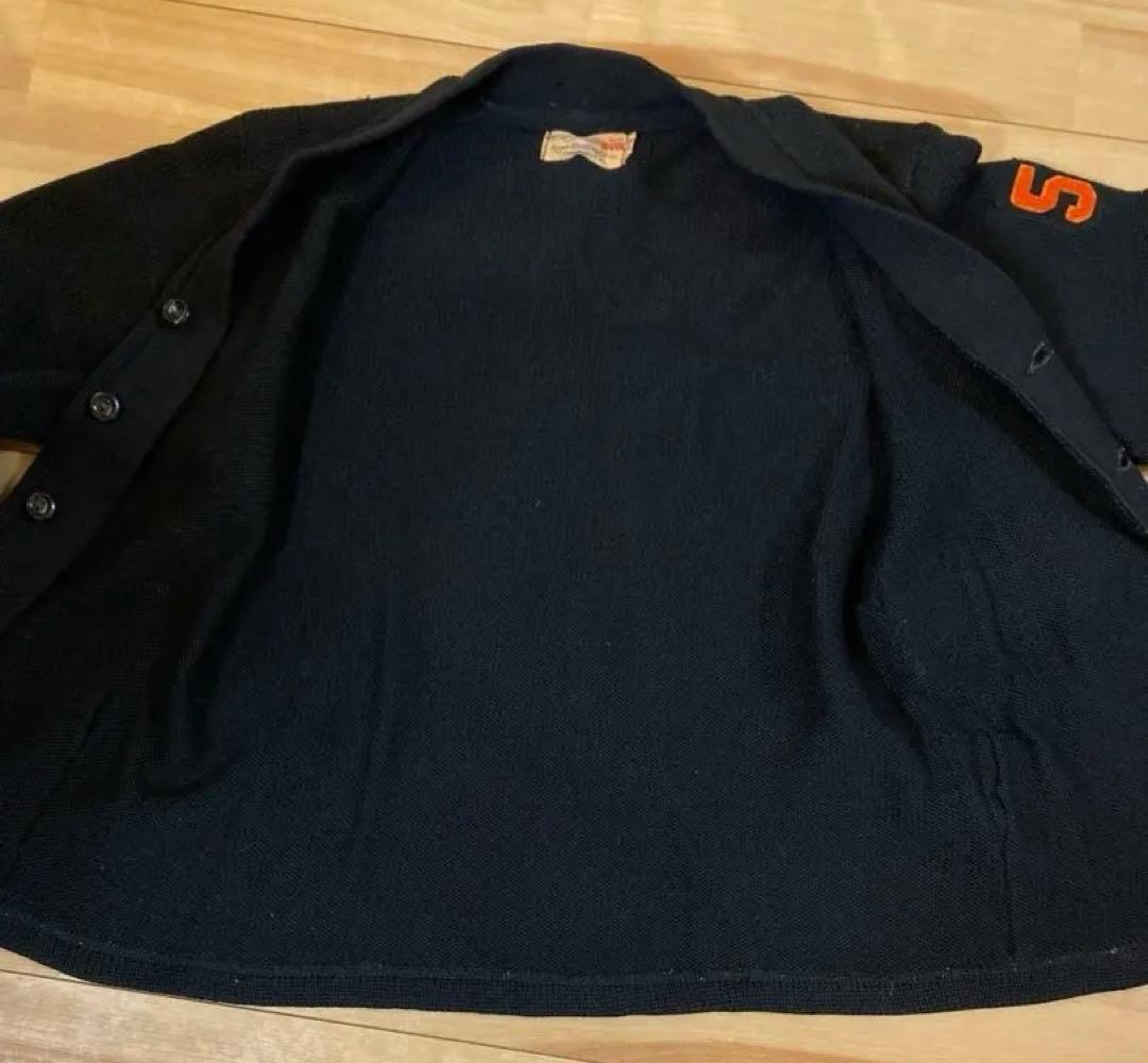 希少　50s roper knitting レタードカーディガン　ブラック　38