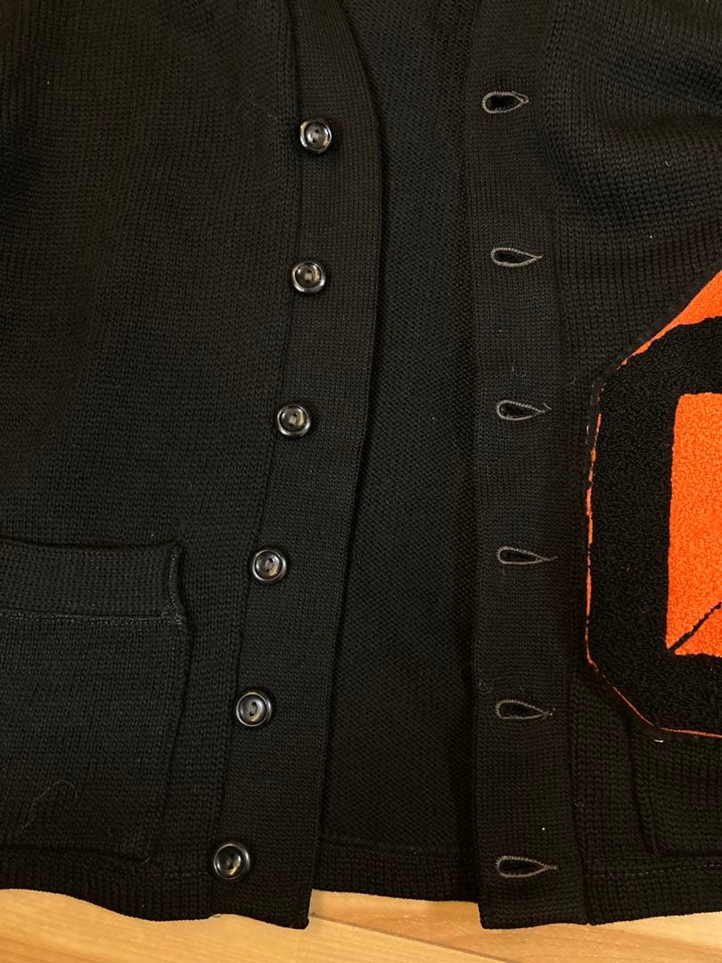 希少　50s roper knitting レタードカーディガン　ブラック　38
